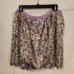 J. Crew Collection Sequined Purple Mini Skirt Size 4